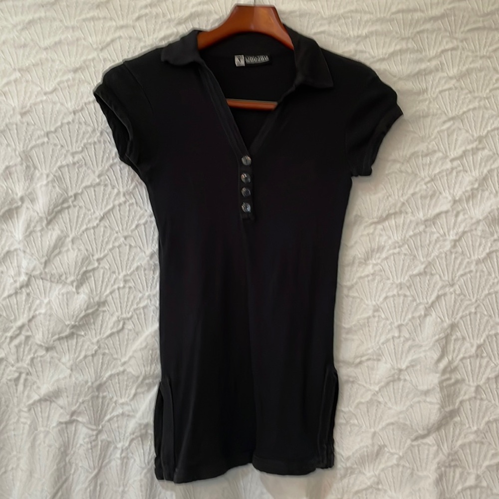Black slight sleeve women top